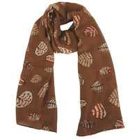 ENHANCE_LEAVES SCARF COFFEE _ LEAVES SCARF COFFEE _ Ebony Boutique NZ