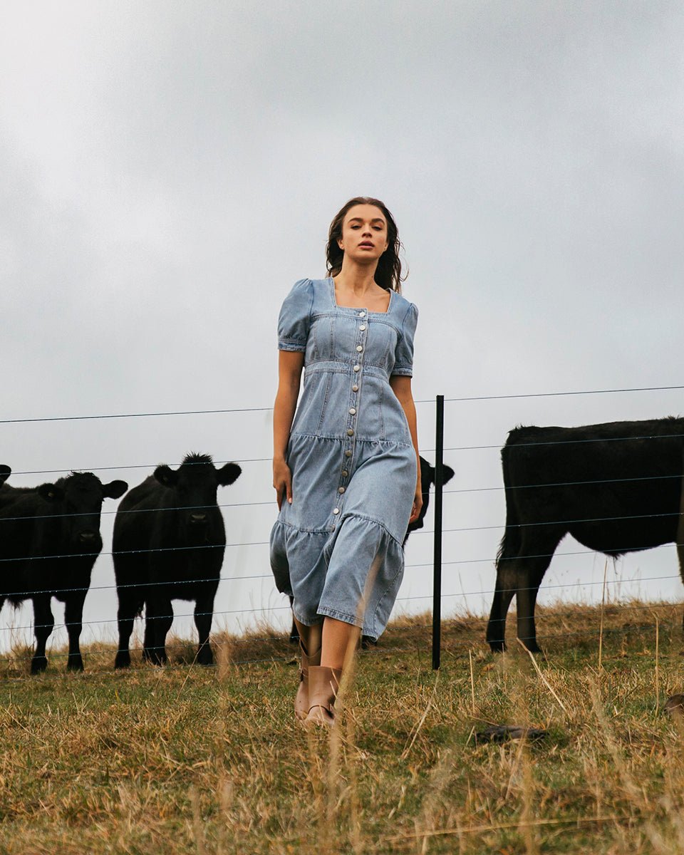 FOXWOOD_ASTRID DENIM DRESS _ ASTRID DENIM DRESS _ Ebony Boutique NZ