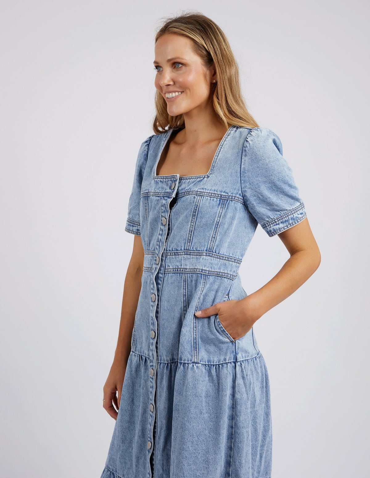 FOXWOOD_ASTRID DENIM DRESS _ ASTRID DENIM DRESS _ Ebony Boutique NZ