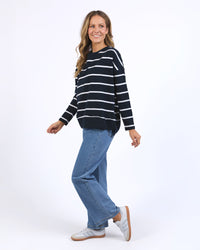 FOXWOOD_JAYNE STRIPE THROW ON TOP NAVY _ JAYNE STRIPE THROW ON TOP NAVY _ Ebony Boutique NZ
