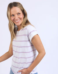 FOXWOOD_MANLY STRIPE TEE LAVENDER _ MANLY STRIPE TEE LAVENDER _ Ebony Boutique NZ