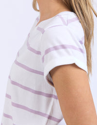 FOXWOOD_MANLY STRIPE TEE LAVENDER _ MANLY STRIPE TEE LAVENDER _ Ebony Boutique NZ