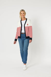 GORDON SMITH_BONNIE STRIPE CARDIGAN _ BONNIE STRIPE CARDIGAN _ Ebony Boutique NZ