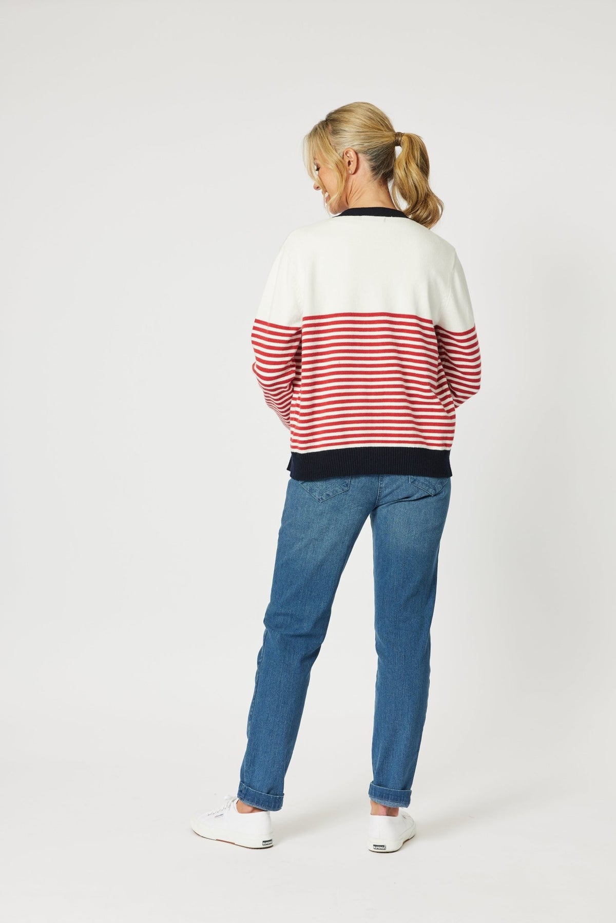 GORDON SMITH_BONNIE STRIPE CARDIGAN _ BONNIE STRIPE CARDIGAN _ Ebony Boutique NZ