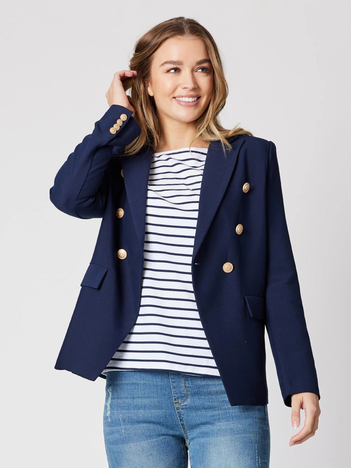 GORDON SMITH_LAUREN BLAZER NAVY _ LAUREN BLAZER NAVY _ Ebony Boutique NZ