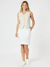 GORDON SMITH_LINO SHORT VEST NATURAL _ LINO SHORT VEST NATURAL _ Ebony Boutique NZ