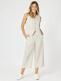 GORDON SMITH_LINO SHORT VEST NATURAL _ LINO SHORT VEST NATURAL _ Ebony Boutique NZ