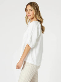 GORDON SMITH_LINO V NECK TOP WHITE _ LINO V NECK TOP WHITE _ Ebony Boutique NZ