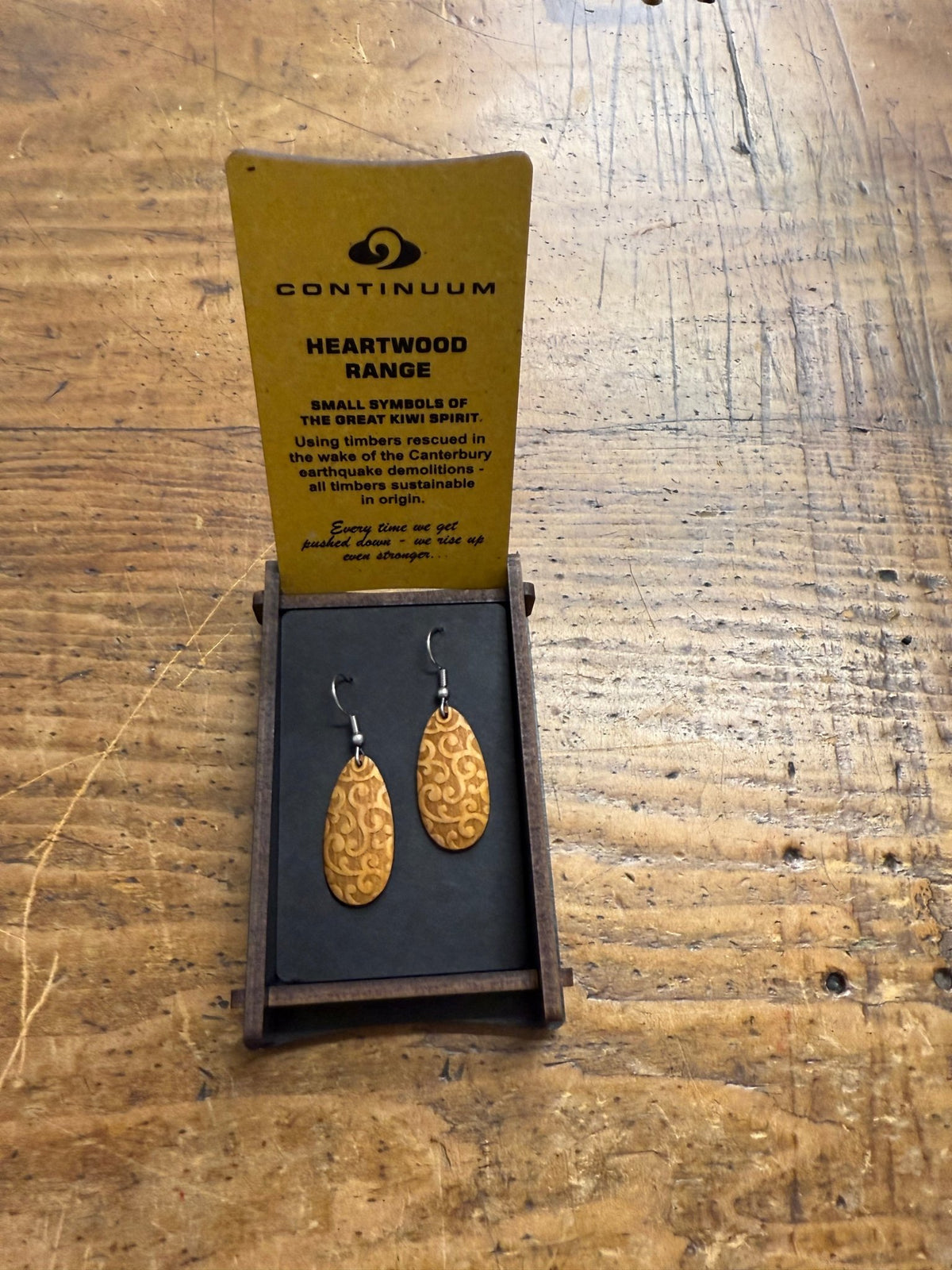 HEARTWOOD_KOPATA DEW DROP EARRINGS WOOD _ KOPATA DEW DROP EARRINGS WOOD _ Ebony Boutique NZ