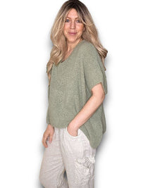 HELGA MAY_BABY ALPACA V NECK KNIT VEST SOFT GREEN _ BABY ALPACA V NECK KNIT VEST SOFT GREEN _ Ebony Boutique NZ