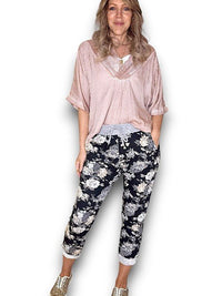 HELGA MAY_BOUQUET ROSE CORNELIA JOGGERS BLACK/GREY _ BOUQUET ROSE CORNELIA JOGGERS BLACK/GREY _ Ebony Boutique NZ
