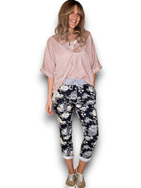 HELGA MAY_BOUQUET ROSE CORNELIA JOGGERS BLACK/GREY _ BOUQUET ROSE CORNELIA JOGGERS BLACK/GREY _ Ebony Boutique NZ