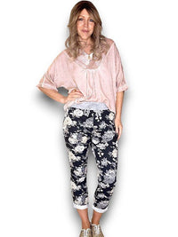 HELGA MAY_BOUQUET ROSE CORNELIA JOGGERS BLACK/GREY _ BOUQUET ROSE CORNELIA JOGGERS BLACK/GREY _ Ebony Boutique NZ