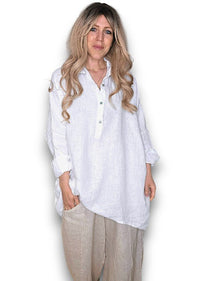 HELGA MAY_COASTAL TUNIC SHIRT WHITE _ COASTAL TUNIC SHIRT WHITE _ Ebony Boutique NZ