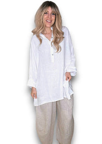 HELGA MAY_COASTAL TUNIC SHIRT WHITE _ COASTAL TUNIC SHIRT WHITE _ Ebony Boutique NZ