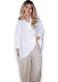 HELGA MAY_COASTAL TUNIC SHIRT WHITE _ COASTAL TUNIC SHIRT WHITE _ Ebony Boutique NZ