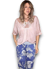 HELGA MAY_CORNELIA COTTON JOGGER JERSEY WAIST SHADES ROSE DENIM _ CORNELIA COTTON JOGGER JERSEY WAIST SHADES ROSE DENIM _ Ebony Boutique NZ