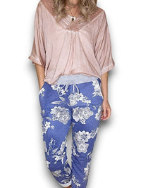 HELGA MAY_CORNELIA COTTON JOGGER JERSEY WAIST SHADES ROSE DENIM _ CORNELIA COTTON JOGGER JERSEY WAIST SHADES ROSE DENIM _ Ebony Boutique NZ