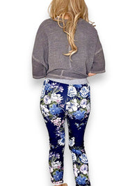 HELGA MAY_CORNELIA COTTON JOGGERS BOUQUET NAVY _ CORNELIA COTTON JOGGERS BOUQUET NAVY _ Ebony Boutique NZ