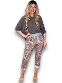 HELGA MAY_CORNELIA COTTON JOGGERS FLORAL HOUNDSTOOTH _ CORNELIA COTTON JOGGERS FLORAL HOUNDSTOOTH _ Ebony Boutique NZ