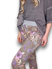 HELGA MAY_CORNELIA COTTON JOGGERS FLORAL HOUNDSTOOTH _ CORNELIA COTTON JOGGERS FLORAL HOUNDSTOOTH _ Ebony Boutique NZ