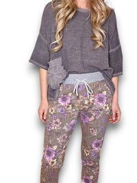 HELGA MAY_CORNELIA COTTON JOGGERS FLORAL HOUNDSTOOTH _ CORNELIA COTTON JOGGERS FLORAL HOUNDSTOOTH _ Ebony Boutique NZ