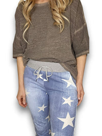 HELGA MAY_CORNELIA COTTON JOGGERS STAR LIGHT DENIM _ CORNELIA COTTON JOGGERS STAR LIGHT DENIM _ Ebony Boutique NZ