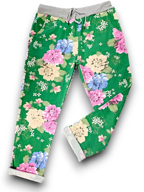 HELGA MAY_CORNELIA JOGGERS WILD ROSE DARK GREEN _ CORNELIA JOGGERS WILD ROSE DARK GREEN _ Ebony Boutique NZ