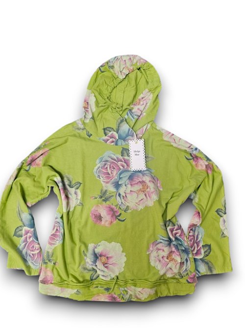 HELGA MAY_COTTON HOODIE PEONY OMBRE AVOCADO _ COTTON HOODIE PEONY OMBRE AVOCADO _ Ebony Boutique NZ