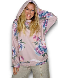 HELGA MAY_COTTON HOODIE PEONY OMBRE BABY PINK _ COTTON HOODIE PEONY OMBRE BABY PINK _ Ebony Boutique NZ