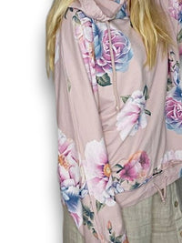 HELGA MAY_COTTON HOODIE PEONY OMBRE BABY PINK _ COTTON HOODIE PEONY OMBRE BABY PINK _ Ebony Boutique NZ