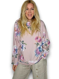 HELGA MAY_COTTON HOODIE PEONY OMBRE BABY PINK _ COTTON HOODIE PEONY OMBRE BABY PINK _ Ebony Boutique NZ