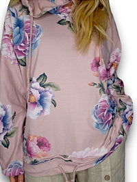 HELGA MAY_COTTON HOODIE PEONY OMBRE BABY PINK _ COTTON HOODIE PEONY OMBRE BABY PINK _ Ebony Boutique NZ