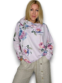 HELGA MAY_COTTON HOODIE PEONY OMBRE ICE PINK _ COTTON HOODIE PEONY OMBRE ICE PINK _ Ebony Boutique NZ