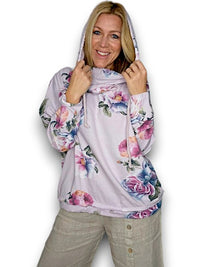 HELGA MAY_COTTON HOODIE PEONY OMBRE ICE PINK _ COTTON HOODIE PEONY OMBRE ICE PINK _ Ebony Boutique NZ