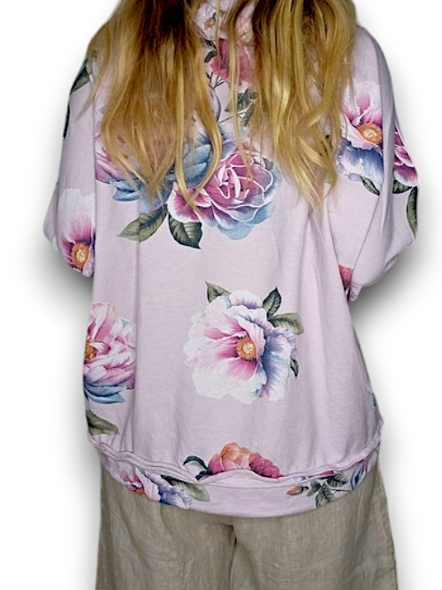 HELGA MAY_COTTON HOODIE PEONY OMBRE ICE PINK _ COTTON HOODIE PEONY OMBRE ICE PINK _ Ebony Boutique NZ