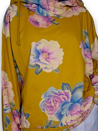 HELGA MAY_COTTON HOODIE PEONY OMBRE MUSTARD _ COTTON HOODIE PEONY OMBRE MUSTARD _ Ebony Boutique NZ