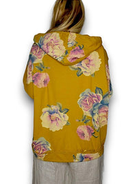 HELGA MAY_COTTON HOODIE PEONY OMBRE MUSTARD _ COTTON HOODIE PEONY OMBRE MUSTARD _ Ebony Boutique NZ