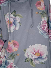 HELGA MAY_COTTON HOODIE PEONY OMBRE PETROL _ COTTON HOODIE PEONY OMBRE PETROL _ Ebony Boutique NZ