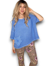 HELGA MAY_COTTON STARFISH TEE DARK AQUA _ COTTON STARFISH TEE DARK AQUA _ Ebony Boutique NZ