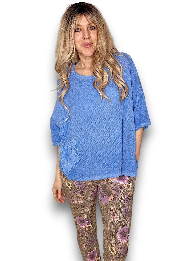 HELGA MAY_COTTON STARFISH TEE DARK AQUA _ COTTON STARFISH TEE DARK AQUA _ Ebony Boutique NZ