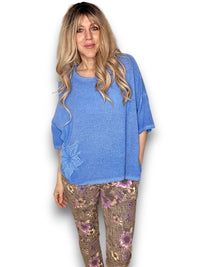 HELGA MAY_COTTON STARFISH TEE DARK AQUA _ COTTON STARFISH TEE DARK AQUA _ Ebony Boutique NZ