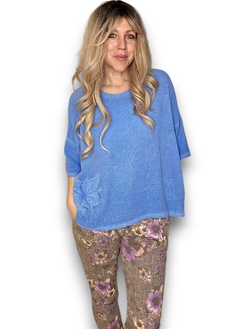 HELGA MAY_COTTON STARFISH TEE DARK AQUA _ COTTON STARFISH TEE DARK AQUA _ Ebony Boutique NZ