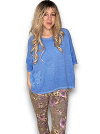 HELGA MAY_COTTON STARFISH TEE DARK AQUA _ COTTON STARFISH TEE DARK AQUA _ Ebony Boutique NZ