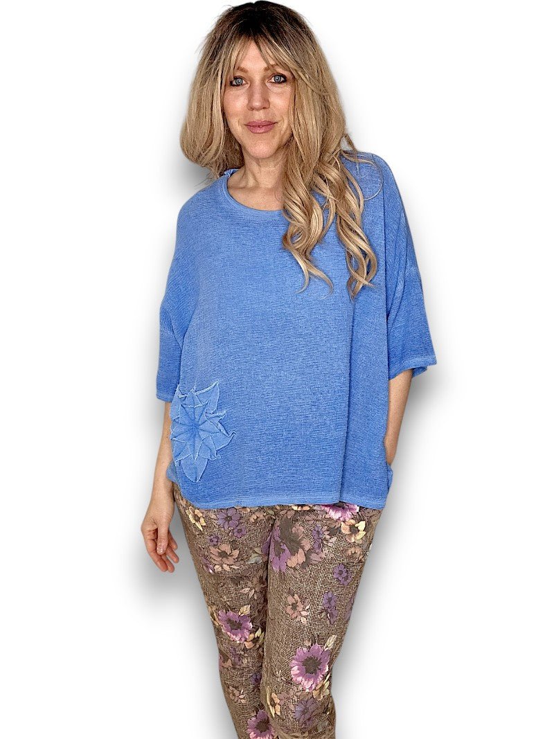 HELGA MAY_COTTON STARFISH TEE DARK AQUA _ COTTON STARFISH TEE DARK AQUA _ Ebony Boutique NZ