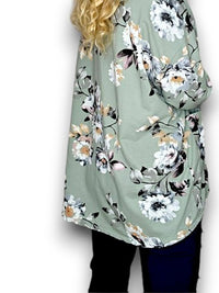 HELGA MAY_COTTON ZIP HOODIE BLOSSOM LIGHT SAGE _ COTTON ZIP HOODIE BLOSSOM LIGHT SAGE _ Ebony Boutique NZ