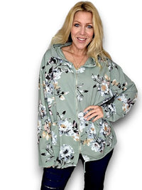 HELGA MAY_COTTON ZIP HOODIE BLOSSOM LIGHT SAGE _ COTTON ZIP HOODIE BLOSSOM LIGHT SAGE _ Ebony Boutique NZ