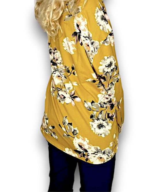 HELGA MAY_COTTON ZIP HOODIE BLOSSOM MUSTARD _ COTTON ZIP HOODIE BLOSSOM MUSTARD _ Ebony Boutique NZ