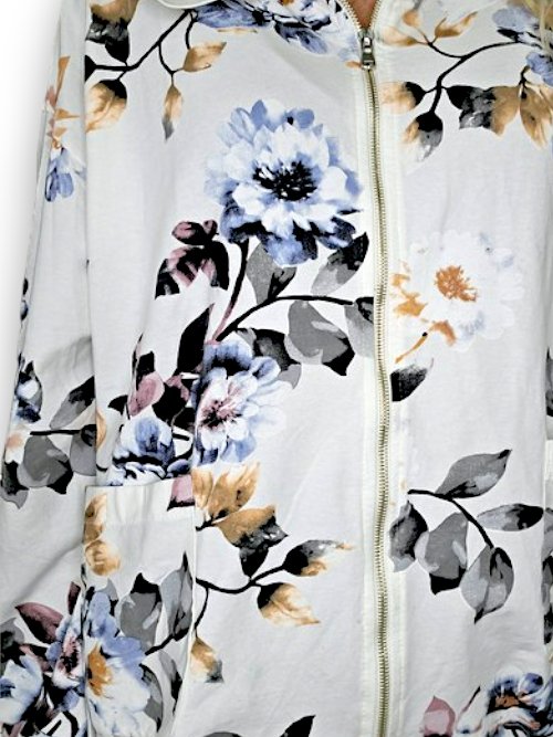 HELGA MAY_COTTON ZIP HOODIE BLOSSOM VANILLA _ COTTON ZIP HOODIE BLOSSOM VANILLA _ Ebony Boutique NZ