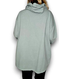 HELGA MAY_COTTON ZIP HOODIE LIGHT SAGE _ COTTON ZIP HOODIE LIGHT SAGE _ Ebony Boutique NZ